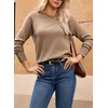 Dokotoo Womes Sweaters Solid Button Long Sleeve Knit Pullover Tops(Khaki)