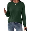Dokotoo Sweaters for Women Long Sleeve Crewneck Diamond Hollow Out Lightweight Pullover Sweater Tops Fall Outfits(Blackish Green)