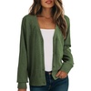 Dokotoo Womens Cardigan Wool Blend Casual Knit Hollow Out Sweaters Tops(Green)