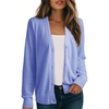 Dokotoo Womens Cardigan Wool Blend Casual Knit Hollow Out Sweaters Tops(Light Purple)