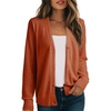 Dokotoo Womens Cardigan Wool Blend Casual Knit Hollow Out Sweaters Tops(Red Clay)