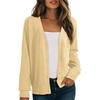 Dokotoo Womens Cardigan Wool Blend Casual Knit Hollow Out Sweaters Tops(Yellow Cream)