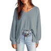 Dokotoo Womens Waffle Knit Tops Trendy Fashion 2026 Oversized T Shirts(Gray)