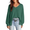 Dokotoo Womens Waffle Knit Tops Trendy Fashion 2026 Oversized T Shirts(Green)