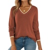 Dokotoo Women’s Wool Blend Crew Neck Casual Fall Sweaters Knit Tops(Dark Red)