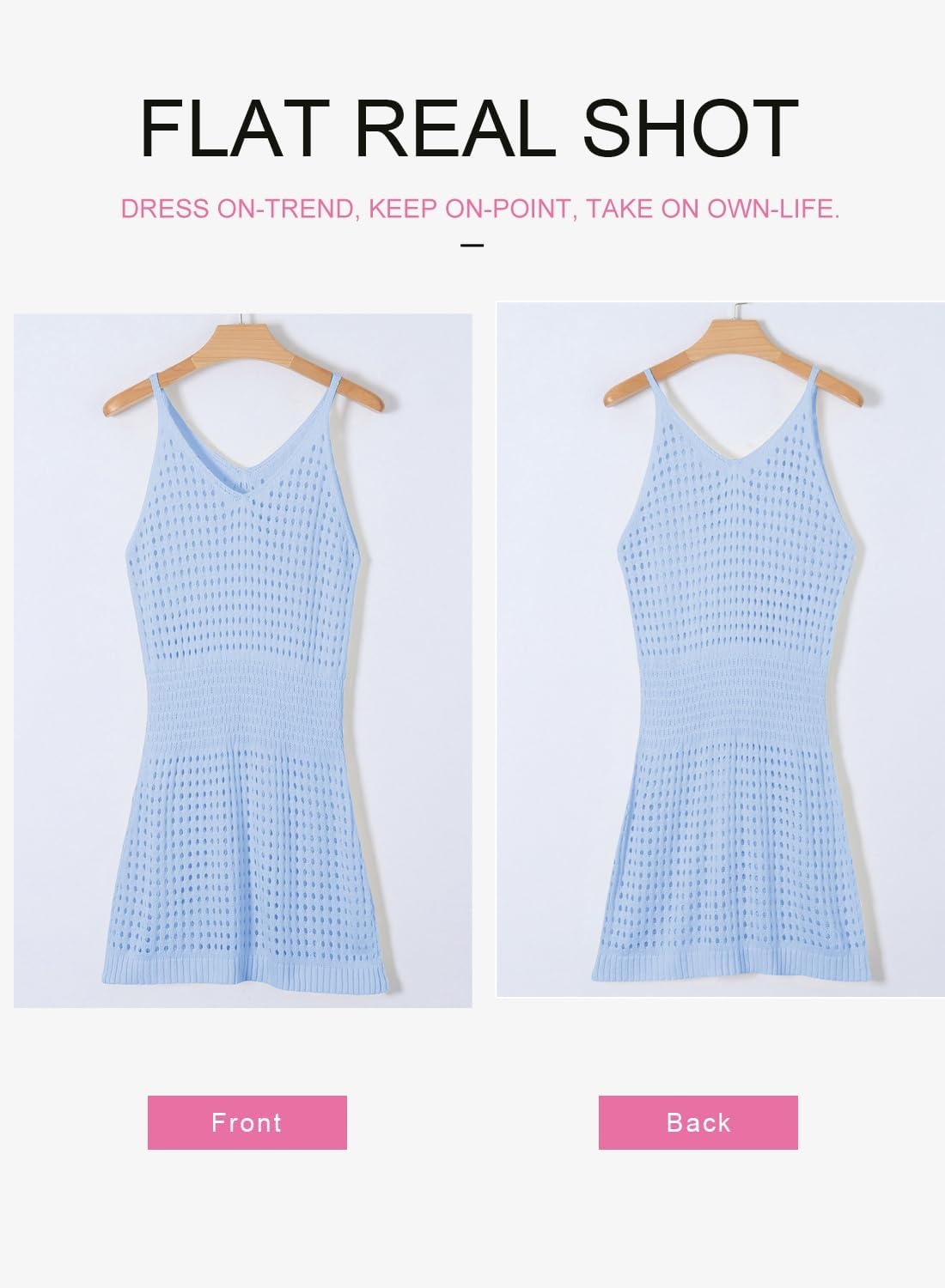 image:imageDokotoo Beach Cover Ups for Women 2026 Crochet Knit Coverup DressSky Blue
