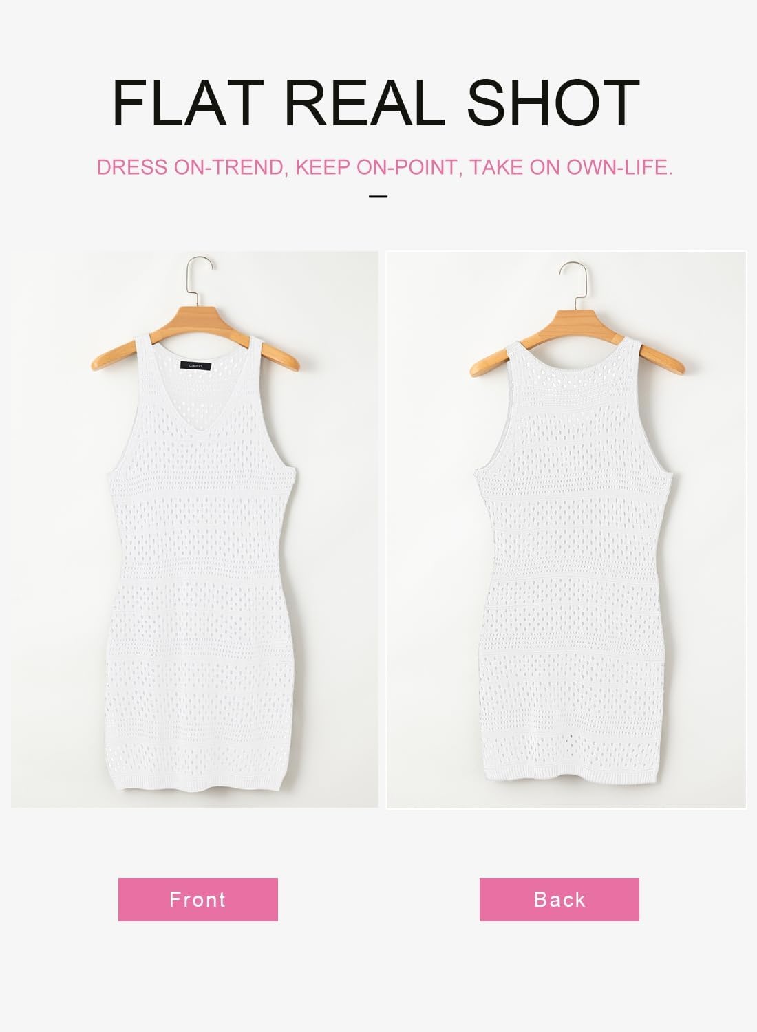 image:imageDokotoo Cover Ups for Swimwear Women Crochet Knit Beach DressWhite