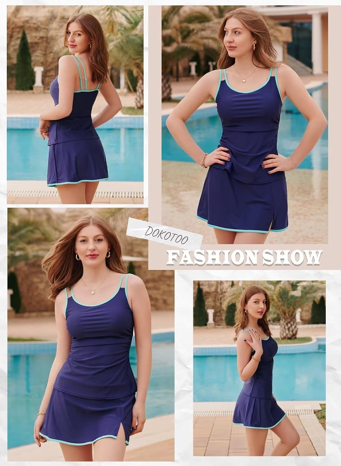 image:imageDokotoo Tankini Swimsuits for Women 2026 Modest Two Piece Bathing SuitsOrange
