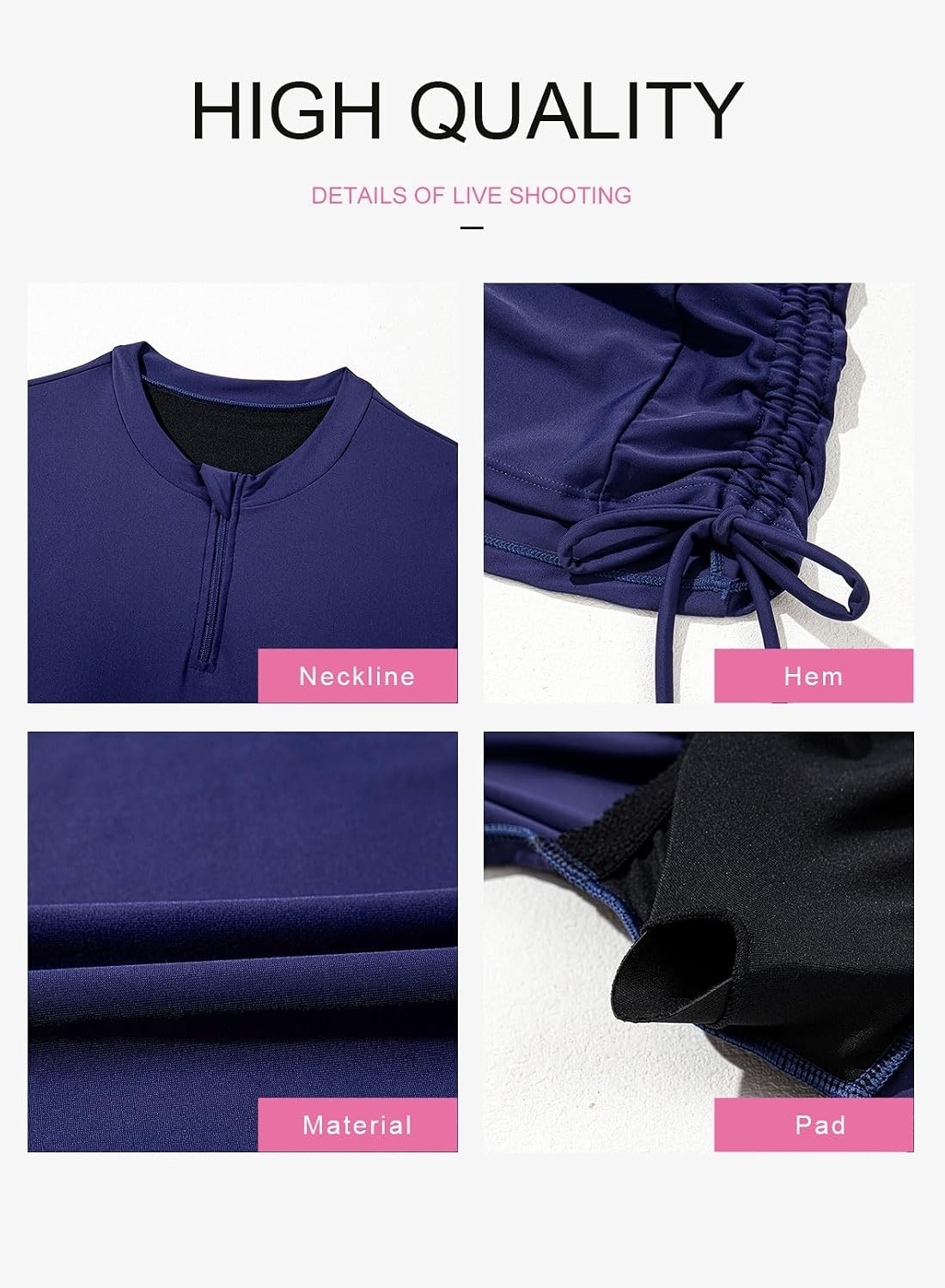 image:imageDokotoo Women Rash Guard Long Sleeve Swim Shirts UPF 50 Sun Protection Swimsuit Top Bathing Suit No BottomNavy Blue