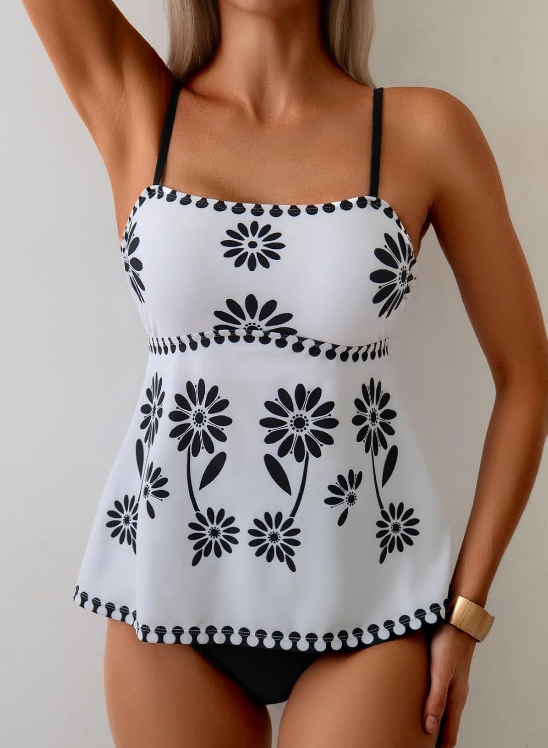image:imageDokotoo Womens Boho Floral Tankini Set 2 Piece Swimsuits 2026 BeachwearBlack