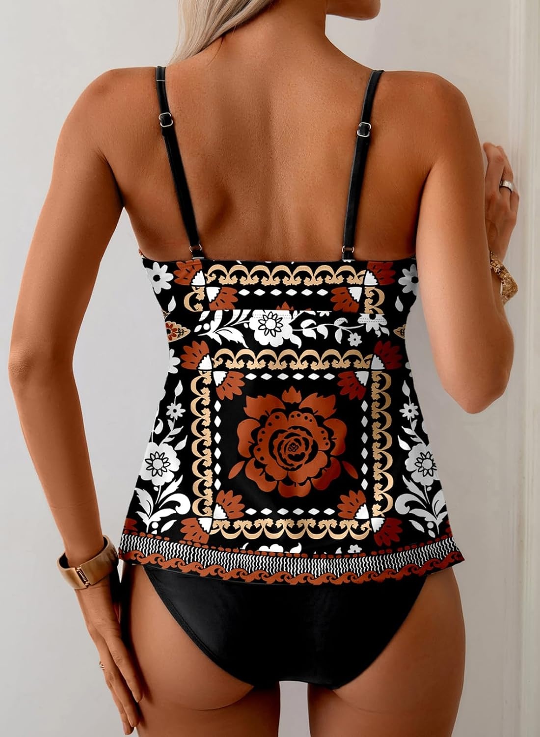 image:imageDokotoo Womens Boho Floral Tankini Set 2 Piece Swimsuits 2026 BeachwearVintage Floral