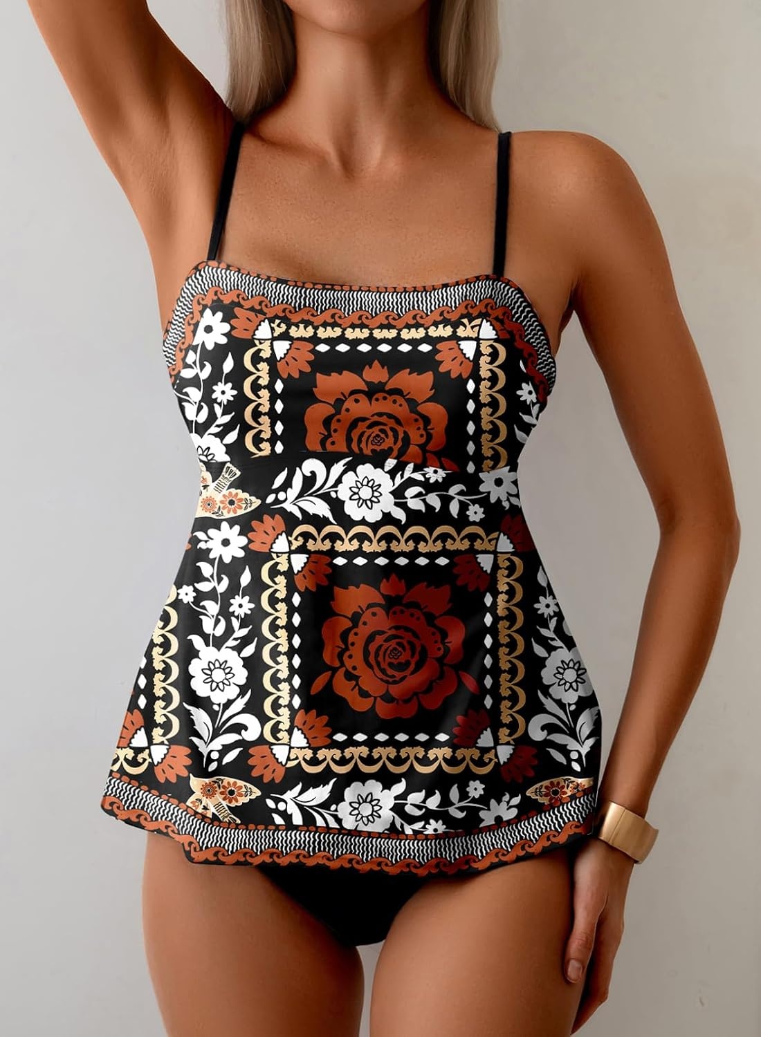 image:imageDokotoo Womens Boho Floral Tankini Set 2 Piece Swimsuits 2026 BeachwearVintage Floral