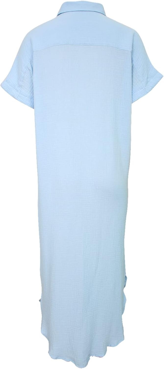 image:imageDokotoo Womens Long Cardigans Swimsuit Cover Ups Summer Beach DressSky Blue
