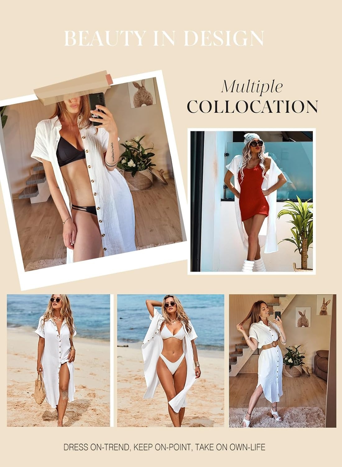 image:imageDokotoo Womens Long Cardigans Swimsuit Cover Ups Summer Beach DressWhite