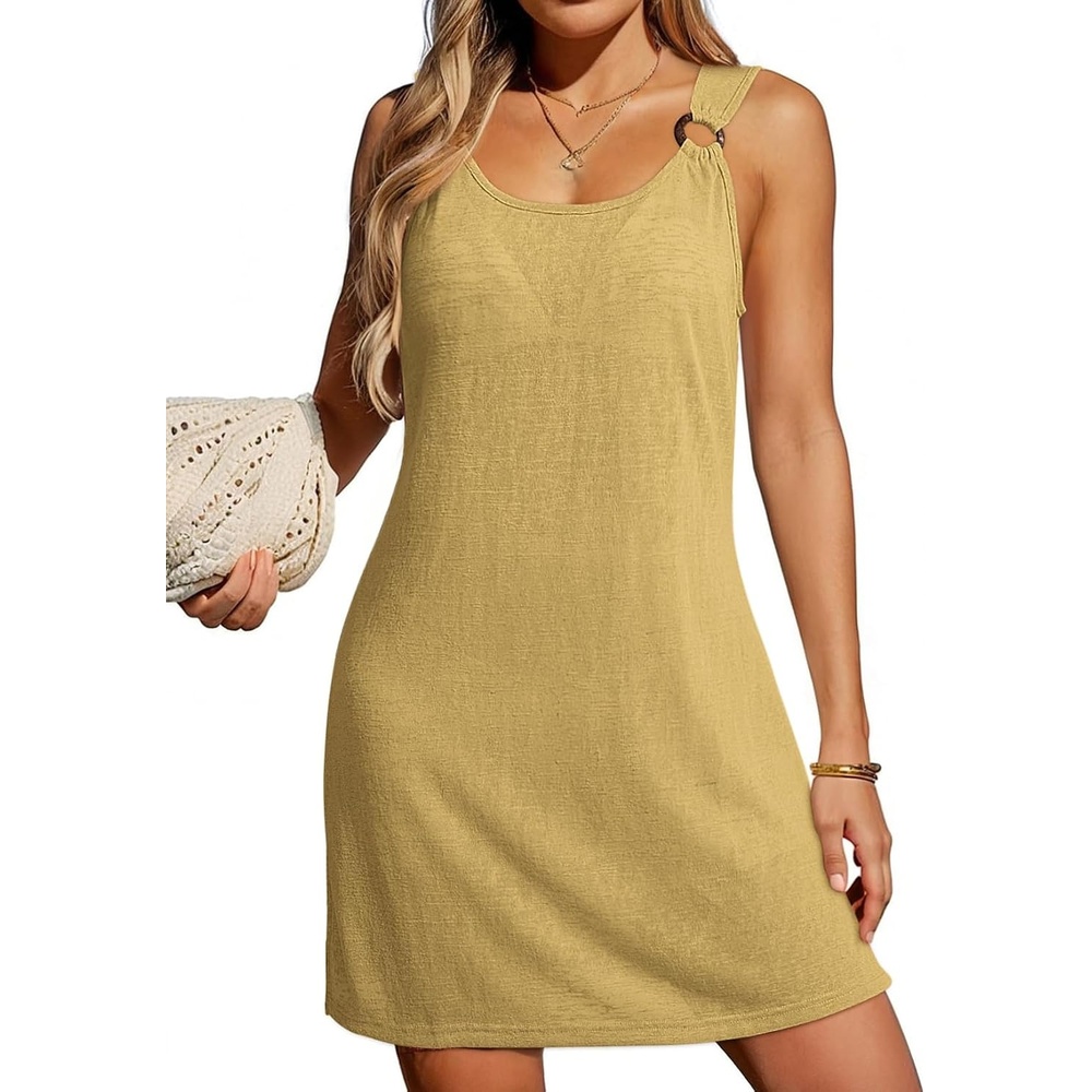 image:imageDokotoo Swimsuit Coverup for Women Sheer Beach Cover Up DressYellow