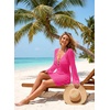 Dokotoo Beach Cover Ups for Women Sexy Deep V Neck Swimsuit Cover Up Dress(Rose Red)
