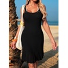 Dokotoo Swimsuit Coverup for Women Crochet Flowy Beach Dresses Bathing Suit Cover Up Cruise Outfits Resort Wear(Black)