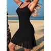 Dokotoo Swimsuit Coverup for Women Crochet Flowy Beach Dresses Bathing Suit Cover Up Cruise Outfits Resort Wear(Black)