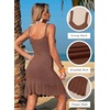 Dokotoo Swimsuit Coverup for Women Crochet Flowy Beach Dresses Bathing Suit Cover Up Cruise Outfits Resort Wear(Brown)