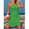 Dokotoo Swimsuit Coverup for Women Crochet Flowy Beach Dresses Bathing Suit Cover Up Cruise Outfits Resort Wear(Green)