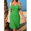 Dokotoo Swimsuit Coverup for Women Crochet Flowy Beach Dresses Bathing Suit Cover Up Cruise Outfits Resort Wear(Green)