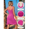 Dokotoo Swimsuit Coverup for Women Crochet Flowy Beach Dresses Bathing Suit Cover Up Cruise Outfits Resort Wear(Rose Red)