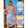 Dokotoo Swimsuit Coverup for Women Crochet Flowy Beach Dresses Bathing Suit Cover Up Cruise Outfits Resort Wear(Sky Blue)