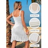 Dokotoo Swimsuit Coverup for Women Crochet Flowy Beach Dresses Bathing Suit Cover Up Cruise Outfits Resort Wear(White)