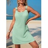 Dokotoo Swimsuit Coverup for Women Sheer Beach Cover Up Dress(Mint Green)