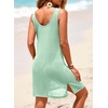 Dokotoo Swimsuit Coverup for Women Sheer Beach Cover Up Dress(Mint Green)
