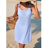 Dokotoo Swimsuit Coverup for Women Sheer Beach Cover Up Dress(Sky Blue)