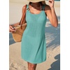 Dokotoo Swimsuit Coverup for Women Sheer Beach Cover Up Dress(Turquoise)