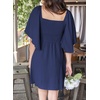 Dokotoo Womens Dresses 2026 Deep V Neck Elegant Bow tie Mini Dress S-XL(A Blue)