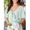 Dokotoo Womens Dresses 2026 Deep V Neck Elegant Bow tie Mini Dress S-XL(A Green)