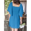 Dokotoo Womens Dresses 2026 Deep V Neck Elegant Bow tie Mini Dress S-XL(B Blue)