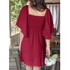 Dokotoo Womens Dresses 2026 Deep V Neck Elegant Bow tie Mini Dress S-XL(Burgundy)