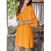 Dokotoo Womens Dresses 2026 Deep V Neck Elegant Bow tie Mini Dress S-XL(Citrus)