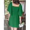 Dokotoo Womens Dresses 2026 Deep V Neck Elegant Bow tie Mini Dress S-XL(Dark Green)