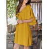 Dokotoo Womens Dresses 2026 Deep V Neck Elegant Bow tie Mini Dress S-XL(Ginger)