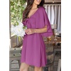 Dokotoo Womens Dresses 2026 Deep V Neck Elegant Bow tie Mini Dress S-XL(Meadow Mauve)