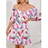 Dokotoo Womens Dresses 2026 Deep V Neck Elegant Bow tie Mini Dress S-XL(Multicoloured B)