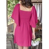 Dokotoo Womens Dresses 2026 Deep V Neck Elegant Bow tie Mini Dress S-XL(Rose Red)