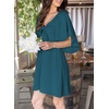 Dokotoo Womens Dresses 2026 Deep V Neck Elegant Bow tie Mini Dress S-XL(Sea Green)