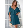 Dokotoo Womens Dresses 2026 Deep V Neck Elegant Bow tie Mini Dress S-XL(Sea Green)