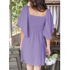 Dokotoo Womens Dresses 2026 Deep V Neck Elegant Bow tie Mini Dress S-XL(Wisteria)