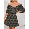 Dokotoo Womens Dresses 2026 Deep V Neck Elegant Bow tie Mini Dress S-XL(Z Black)