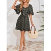Dokotoo Womens Dresses 2026 Deep V Neck Elegant Bow tie Mini Dress S-XL(Z Black)