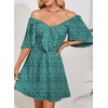 Dokotoo Womens Dresses 2026 Deep V Neck Elegant Bow tie Mini Dress S-XL(Z Green)