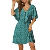 Dokotoo Womens Dresses 2026 Deep V Neck Elegant Bow tie Mini Dress S-XL(Z Green)