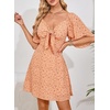 Dokotoo Womens Dresses 2026 Deep V Neck Elegant Bow tie Mini Dress S-XL(Z Orange B)